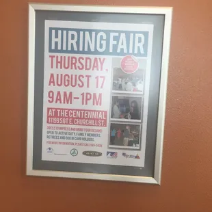 Hiring fair and plenty of others opportunities on the wAll