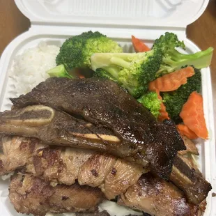 BBQ MIX includes short ribs, chicken, beef