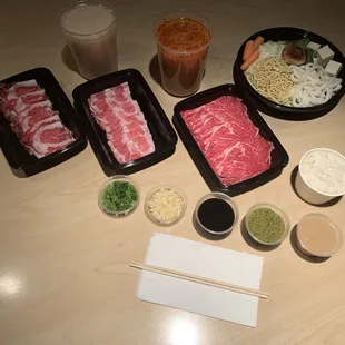 All Shabu Shabu include our &quot;famous green sauce&quot; but you can request for our homemade ponzu and goma sauce too!
