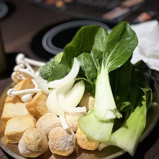 Tofu fish ball and veggies