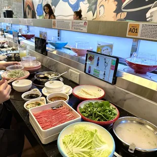 a woman in a restaurant