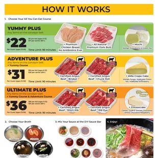 We can 3 different tier package of premium protein and dessert!