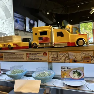 interior, sushi and sashimi