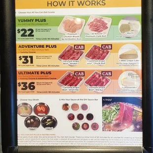 Price List. You even get a full sized cheesecake with the ultimate plus.
