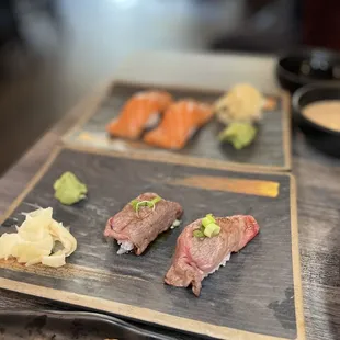 a variety of sushi on a plate