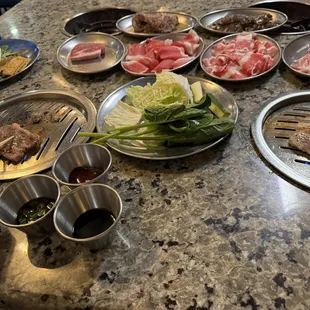 Two versions of the all you can eat Korean BBQ.