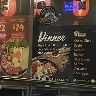 menu