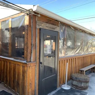 Outdoor seating with heater