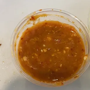 Spicy house made hot sauce