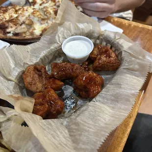 chicken wings and fried chicken, food