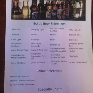 Alcoholic beverage selection