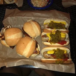 Jerk chicken sliders &amp; brats