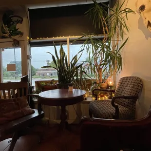 a living room with a view