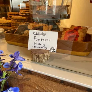 blue flowers and pastries