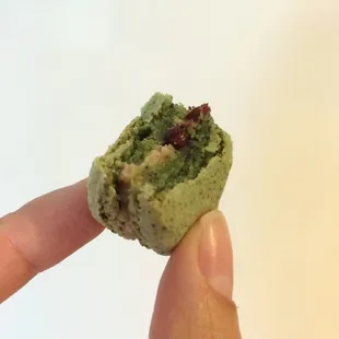 Inside the matcha hazelnut