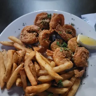 Fried shrimp and fries
