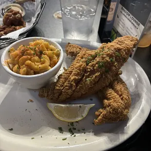 Catfish and Mac and Cheese