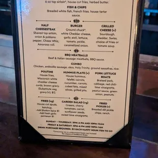 Happy hour menu 2024-03-03