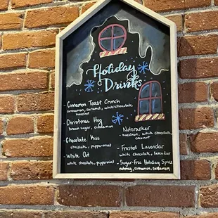 Holiday drink menu