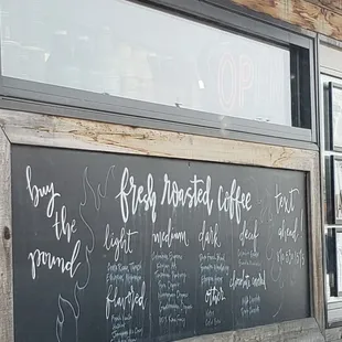 menu on blackboard