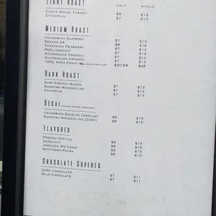 menu