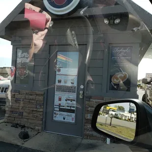 The front of this quaint little drive-through with the best coffee ever!
