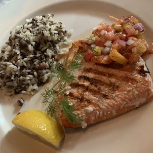 Salmon with wild rice