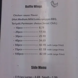 WINGS menu