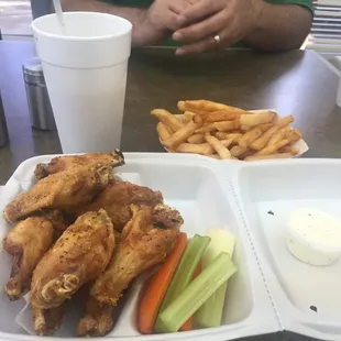 Lemon Pepper Wings, Fries, and One Refill Soft Drink!