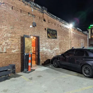 The sign is a little hidden....