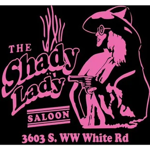 the logo for the shady lady saloon