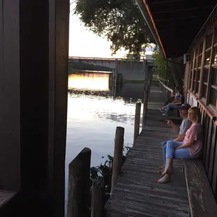 Smoking area. Don't throw your butts in the river!