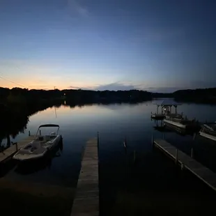 Over looking the lake and boat docks