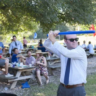Lawn games and fun during the wedding reception