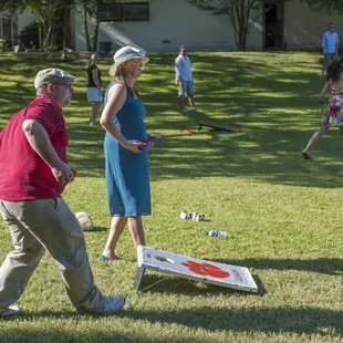 Our wedding guests loved playing lawn games at our reception- lots of space for this at Shady Springs.
