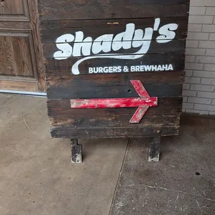 Sign leading to entrance