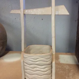 Japanese vase gloss white glaze $75