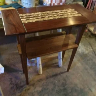Fanta wood table with insert 18 1/2&quot; x 36&quot; x 36&quot; $750