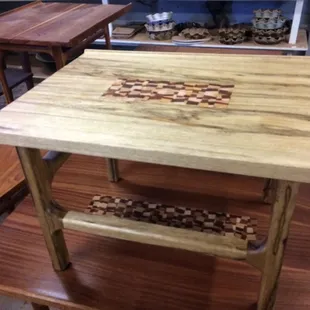 Black Ofram wood with insert end table Danish Style. $550