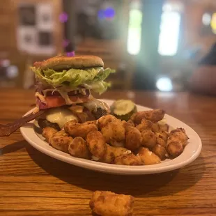 Saloon Signature Burger with Cheese curds