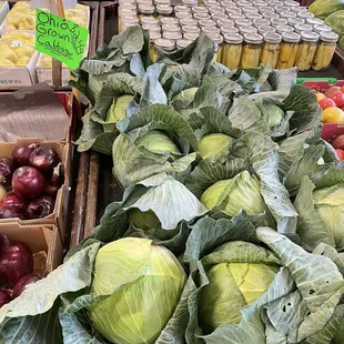 cabbage, apples, and other vegetables