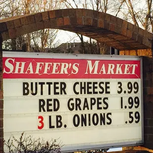 a sign for shaffer&apos;s market