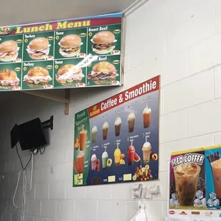 a menu for a fast food restaurant