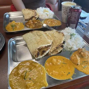 Three Entree Platter Butter Chicken Curry Butter paneer