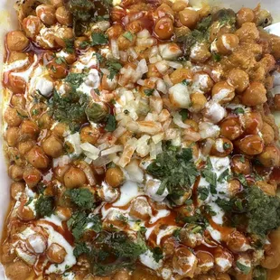 Samosa channa chat is delicious