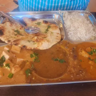 Butter paneer, dahl, potato