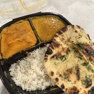 Butter chicken, daal