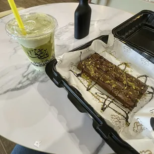 Pistachio Frappe &amp; a M Dubai Chocolate bar