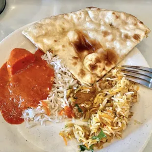 a plate of indian food