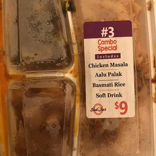 chicken masala in a plastic container